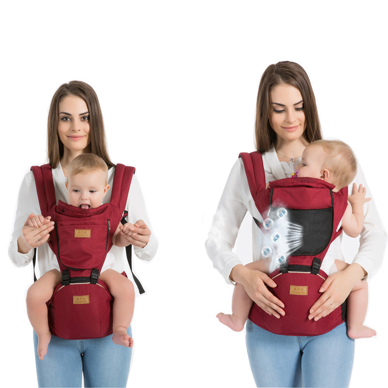 Bebamour Baby Carrier Newborn to Toddler Baby Carrier Hipseat 0-36Months with Head Hood, 3 PCS Teething Pads, Waist Extender