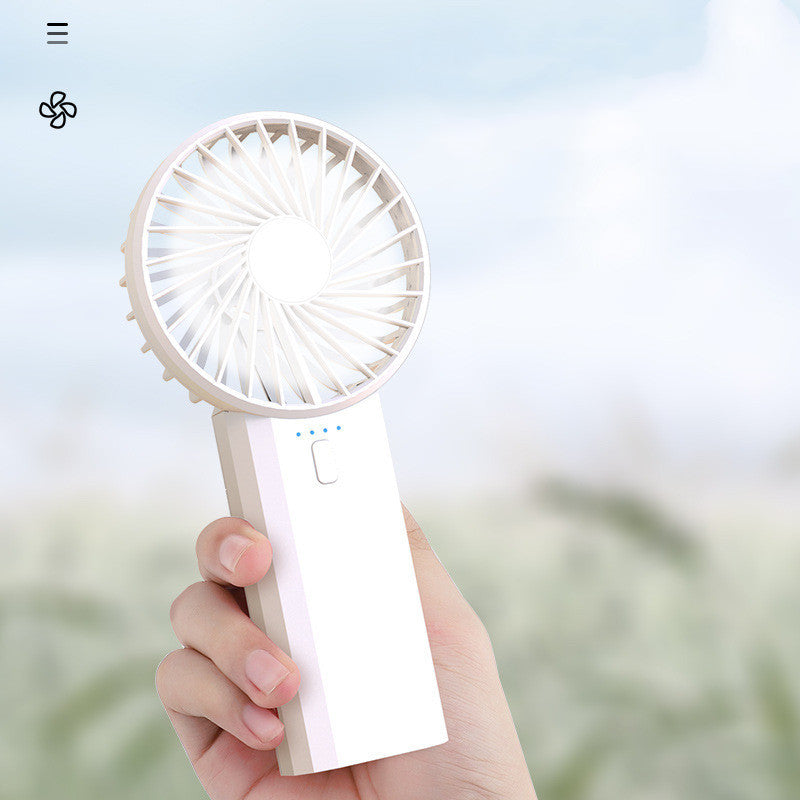 HandFan 2025 New Portable Handheld Fan, 2 in 1 Hand Fan, Up to 10000mAh Rechargeable Battery Operated, Personal Foldable Makeup Fan on Desk, Portable Cooling Fan for Travel/Summer/Concerts/Lash(Black&Blue)