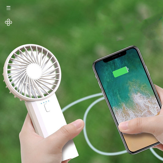 HandFan 2025 New Portable Handheld Fan, 2 in 1 Hand Fan, Up to 10000mAh Rechargeable Battery Operated, Personal Foldable Makeup Fan on Desk, Portable Cooling Fan for Travel/Summer/Concerts/Lash(Black&Blue)